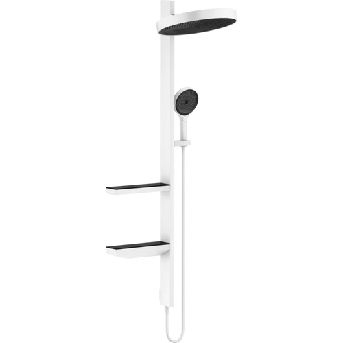 Hansgrohe Rainfinity Showerpipe 360 1jet falsík alatti szereléshez, matt fehér 26842700