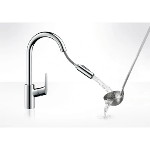 Hansgrohe Focus Egykaros mosogató csaptelep kihúzható kifolyóval 31815000