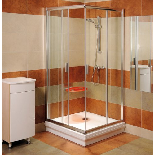 Ravak Blix BLRV2-90 sarokbelépõs zuhanykabin szatén kerettel, transparent edzett biztonságiüveg betéttel