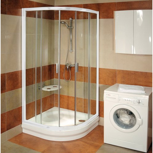 Ravak Blix BLCP4-80 négyrészes negyedköríves zuhanykabin fehér kerettel, transparent edzett biztonságiüveg betéttel