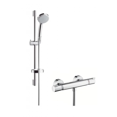 Hansgrohe Ecostat Comfort Combi 0,65 m, Croma 100 Vario kézizuhannyal 27032000