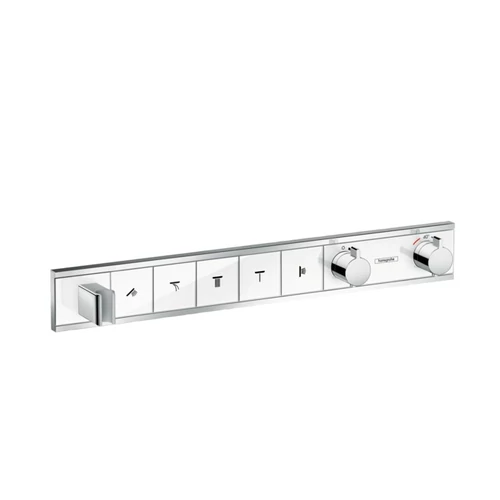 Hansgrohe RainSelect zuhanycsaptelep színkészlet 5 fogyasztóhoz, falsík alatti szereléshez, fehér/króm 15358400