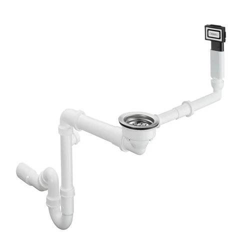 Hansgrohe D16-11 automata le- és túlfolyógarnitúra egymedencés gránit mosogatóhoz 43937000