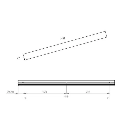 AREZZO design NEVADA fogantyú, 50 cm, 1 db, króm AR-168845