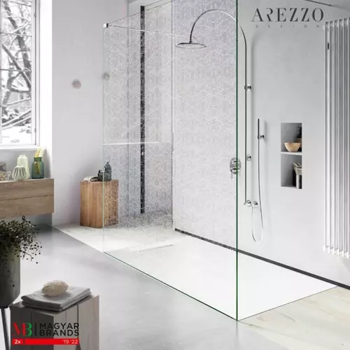 AREZZO premium üvegfal AVELLIO Clear Glass White 1400x2000 AR-AV140200CW