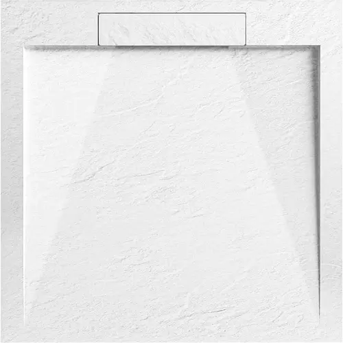 AREZZO design STONE pala hatású öntött márvány zuhanytálca, 90x90 cm-es, fehér AR-DYT099LW