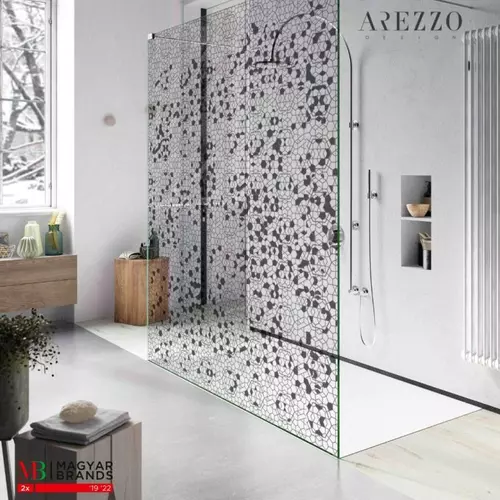 AREZZO premium üvegfal FORIO Grey Glass Black 1400x2000 AR-FO140200GB