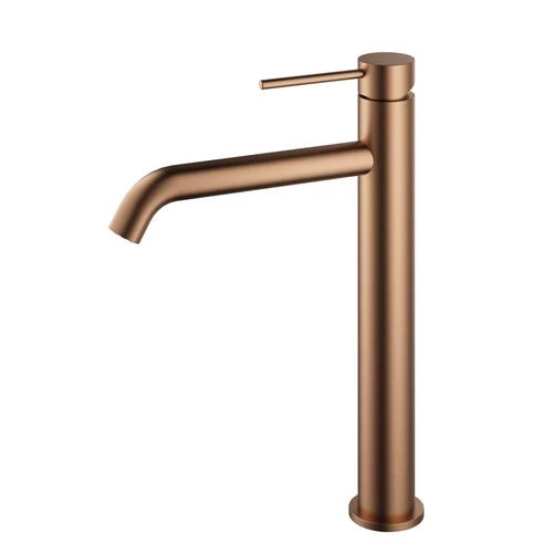 AREZZO design NOVA magasított mosdócsaptelep, szálcsiszolt rozé arany AR-2102BR