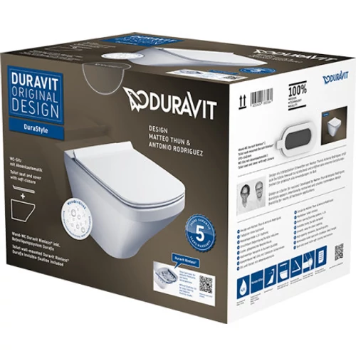 Duravit Durastyle Rimless (öblítőperem nélküli) fali wc szett, 45510900A11