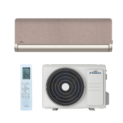 Fisher Art FSAIF-Art-124AE3-G-BR/FSOAIF-Art-124AE3 oldalfali split klíma, Arany - Aranybarna textil cserélhető előlappal (3.5 kW)