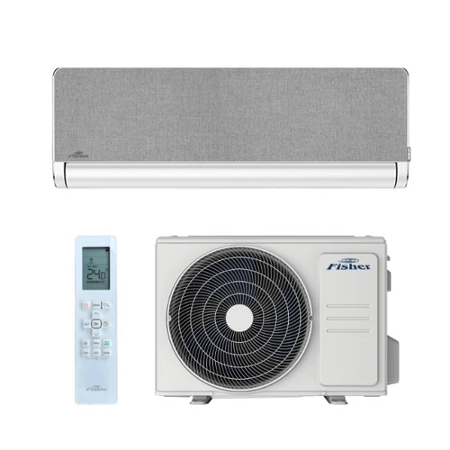 Fisher Art FSAIF-Art-124AE3-W-GR/FSOAIF-Art-124AE3 oldalfali split klíma, Fehér - Ezüstszürke textil cserélhető előlappal (3.5 kW)