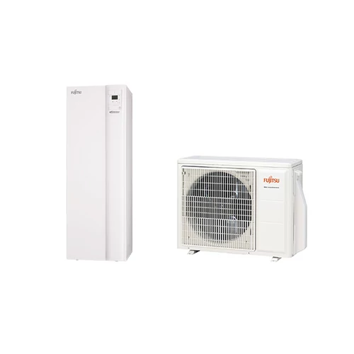 Fujitsu Waterstage Comfort WGYA080ML3 / WOYA080KLT levegő-víz osztott hőszivattyú, 190 literes HMV tartállyal, 1 fázisú, R32, (7,5kW)