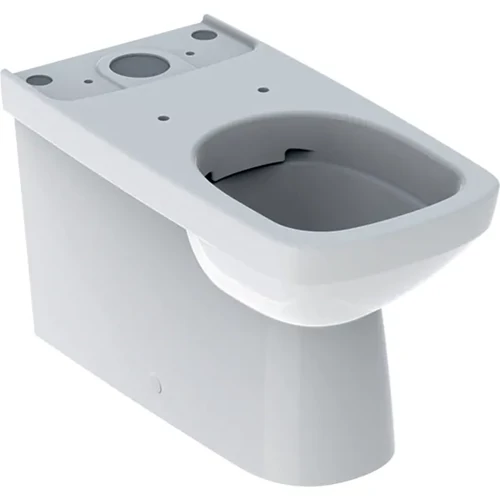 Geberit Selnova Square álló WC, falon kívüli öblítőtartályokhoz, monoblokkos, mélyöblítésű WC, falhoz illeszkedő, részben zárt forma, Rimfree, Fehér 500.489.01.1