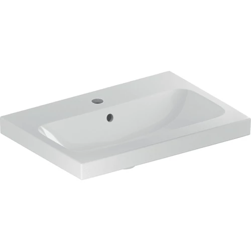 Geberit iCon Light mosdó, rövidített kivitel, 60x42cm, csaplyukkal és túlfolyóval, fehér (501.841.00.1)