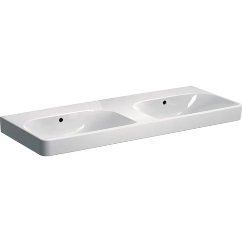 Geberit Smyle Square dupla mosdó 120x48 cm, csaplyuk nélkül, túlfolyóval 500.224.01.1