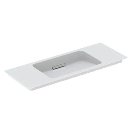 Geberit ONE rövidített kivitelű mosdó hátsó lefolyóval 105x40 cm csaplyuk nélkül, fehér/króm 500.396.01.1