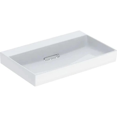 Geberit One mosdó hátsó lefolyóval 75x48 cm csaplyuk és túlfolyó nélkül, KeraTect, fehér 505.035.00.1