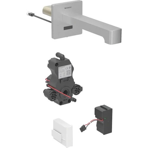 Geberit Brenta fali mosdócsaptelep falsík alatti vezérlőhöz 22 cm, keverő nélkül rozsdamentes acél, szálcsiszolt 116.291.SN.1