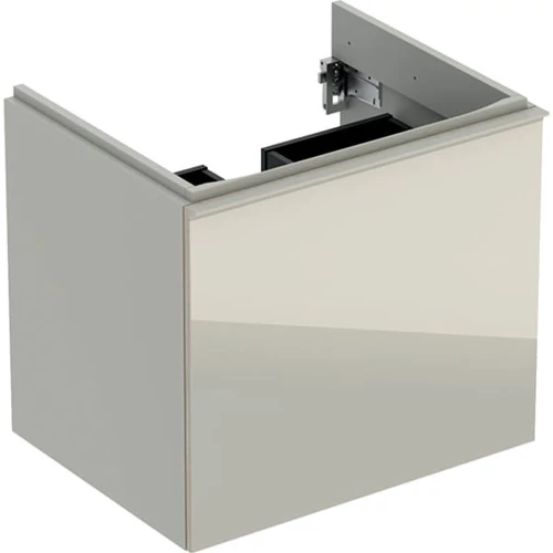 Geberit Acanto alsó szekrény mosdóhoz, egy fiókkal egy belső fiókkal 60 cm matt homokszürke/fényes homokszürke üveg 500.609.JL.2