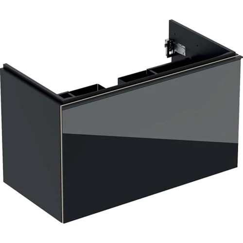 Geberit Acanto alsó szekrény mosdóhoz, egy fiókkal egy belső fiókkal 90 cm matt láva/fényes láva üveg 500.612.JK.2