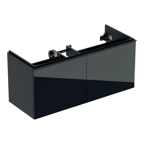 Geberit Acanto alsó szekrény dupla mosdóhoz, két fiókkal 120 cm matt láva/fényes láva üveg 500.613.JK.2