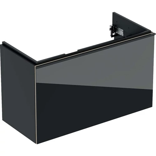 Geberit Acanto alsó szekrény mosdóhoz, egy fiókkal egy belső fiókkal rövidített kivitel 90 cm matt láva/fényes láva üveg 500.616.JK.2