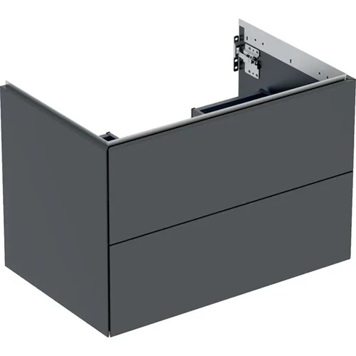 Geberit One alsó szekrény mosdóhoz 2 fiókkal 74x47 cm, matt fekete 505.262.00.8