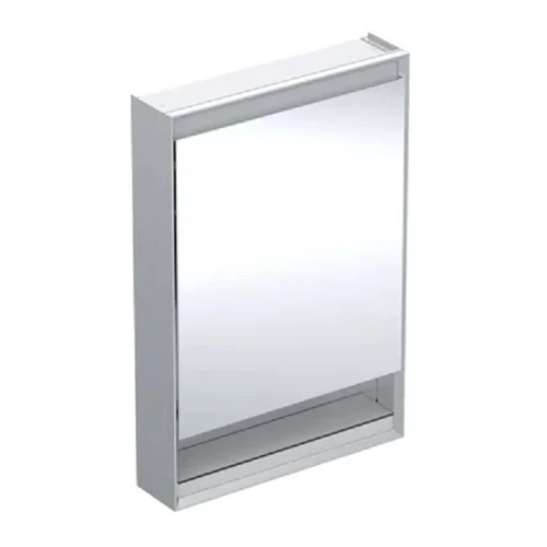 Geberit One tükrös szekrény nyitott polccal és világítással 60x90 cm, jobbos ajtóval, alumínium 505.831.00.1