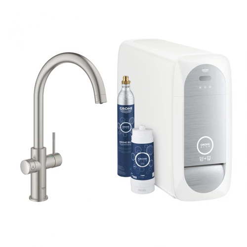 Grohe Blue Home C-kifolyóval, supersteel 31455DC1 (31455DC0 utódja)