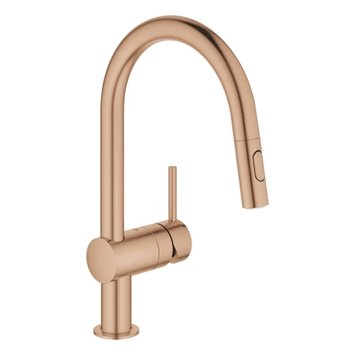 Grohe Minta egykaros mosogató csaptelep kihúzható zuhanyfejjel, brushed warm sunset 32321DL2