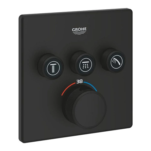 Grohe Grohtherm SmartControl Termosztát falsík mögötti telepítéshez, 3 fogyasztóra Fekete 102167KF00