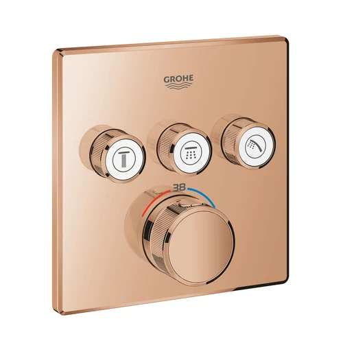 Grohe Grohtherm SmartControl Termosztát falsík mögötti telepítéshez, 3 fogyasztóra, rózsa arany 29126DA0