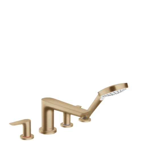 Hansgrohe Talis E 4-lyukú peremre szerelhető kádcsaptelep, szálcsiszolt bronz 71748140