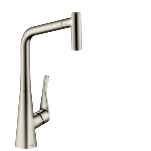 Hansgrohe M7116-H320 egykaros konyhai csaptelep 320 kihúzható zuhanyfejjel, rozsdamentes acél hatású 73801800