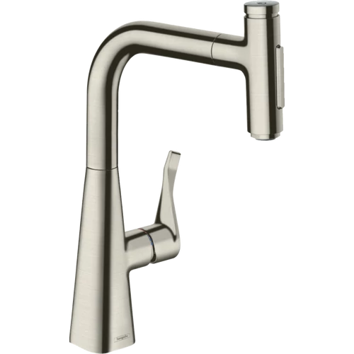 Hansgrohe Metris Select M7117-H240 egykaros konyhai csaptelep kihúzható kifolyóval, rozsdamentes acél 73817800