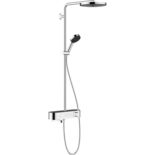 Hansgrohe Pulsify S Showerpipe 260, 1 jet, és kádtermosztátos ShowerTablet 400 króm 24230000