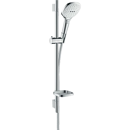 Hansgrohe Raindance Select E Zuhanyszett 120 3jet 65 cm-es zuhanyrúddal és szappantartóval fehér/króm 26620400