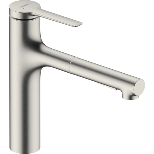 Hansgrohe Zesis M33 Egykaros konyhai csaptelep 160, kihúzható kifolyóval, 2 jet, sBox light nemesacél felület 74804800