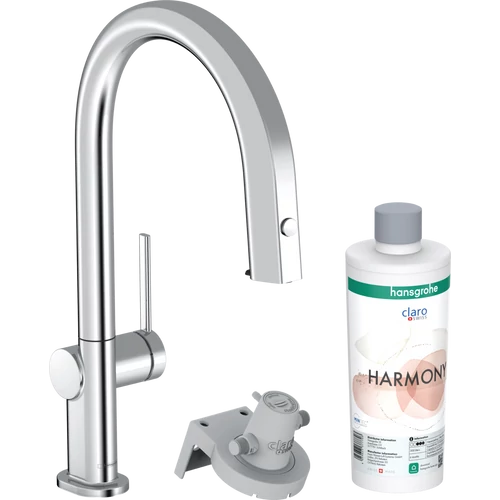 Hansgrohe Aqittura M91 Vízszűrős konyhai csaptelep 210, kihúzható zuhanyfejjel, 1jet, sBox, indulókészlet króm 76800000