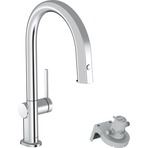 Hansgrohe Aqittura M91 Vízszűrős konyhai csaptelep 210, kihúzható zuhanyfejjel, 1jet króm 76803000