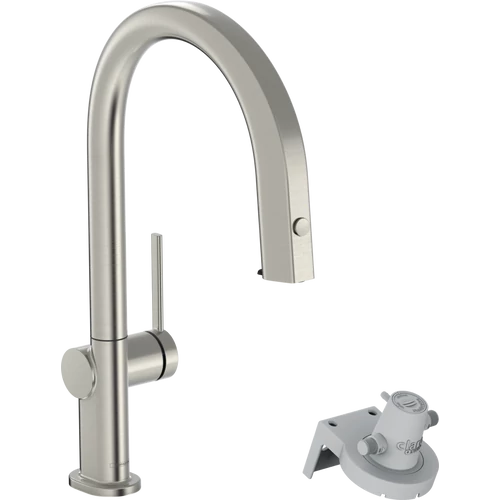 Hansgrohe Aqittura M91 Vízszűrős konyhai csaptelep 210, kihúzható zuhanyfejjel, 1jet nemesacél felület 76803800