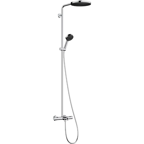 Hansgrohe Pulsify S Puro Showerpipe 260, 1jet, EcoSmart, Ecostat Fine kádtermosztáttal és 3jet kézizuhannyal Króm 24232000