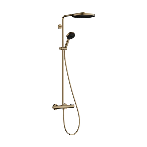 Hansgrohe Pulsify S Puro Showerpipe 260, 1jet, Ecostat Fine termosztáttal és 3jet kézizuhannyal Szálcsiszolt Bronz 24236140