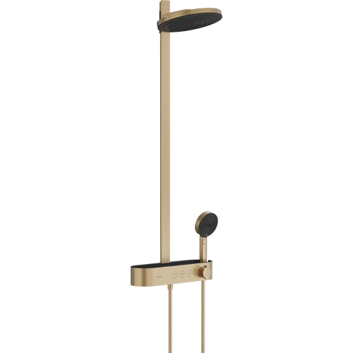 Hansgrohe Pulsify Showerpipe 260, 2 jet, és ShowerTablet Select 400, szálcsiszolt bronz  24240140