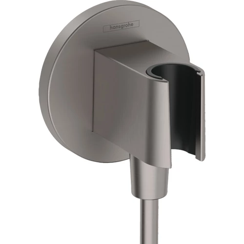 Hansgrohe FixFit Porter S zuhanytartó fali csatlakozóval, szálcsiszolt fekete króm 26888340