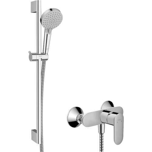 Hansgrohe Vernis Blend Zuhanyrendszer Vario 100 EcoSmart kézizuhannyal, egykaros zuhanycsapteleppel és Crometta 65cm-es zuhanyrúddal Króm 26957000