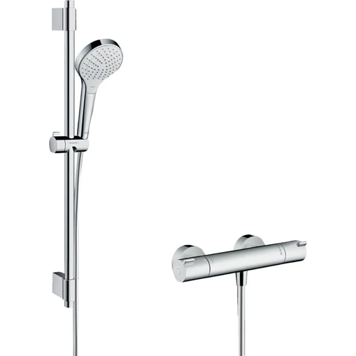 Hansgrohe Croma Select S Temosztátos csaptelep Vario 72 cm-es zuhanyrúddal, fehér/króm 27833400