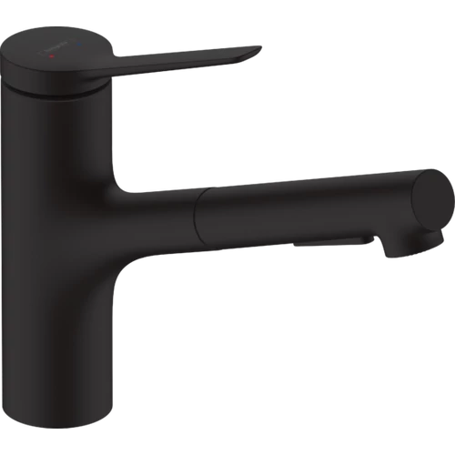 Hansgrohe Zesis M33 konyhai csaptelep 2jet, kihúzható zuhanyfejjel, matt fekete 74820670