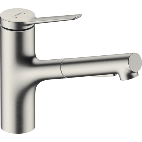 Hansgrohe Zesis M33 konyhai csaptelep 2jet, kihúzható zuhanyfejjel, szálcsiszolt rozsdamentes acél 74820800