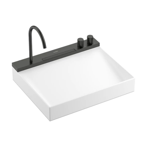 Hansgrohe Avalegra AquaUnit 580/475 mosdórendszer zuhanyvízsugárral Szálcsiszolt Fekete Króm 22472340
